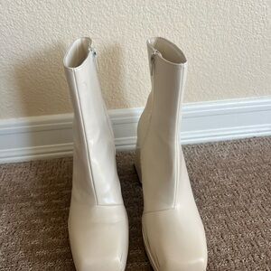 Forever 21 Cream Ankle Booties